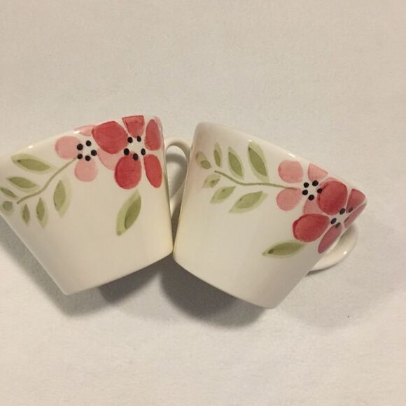 Coffee Mugs  Ceramic With Flowers - Picture 1 of 7